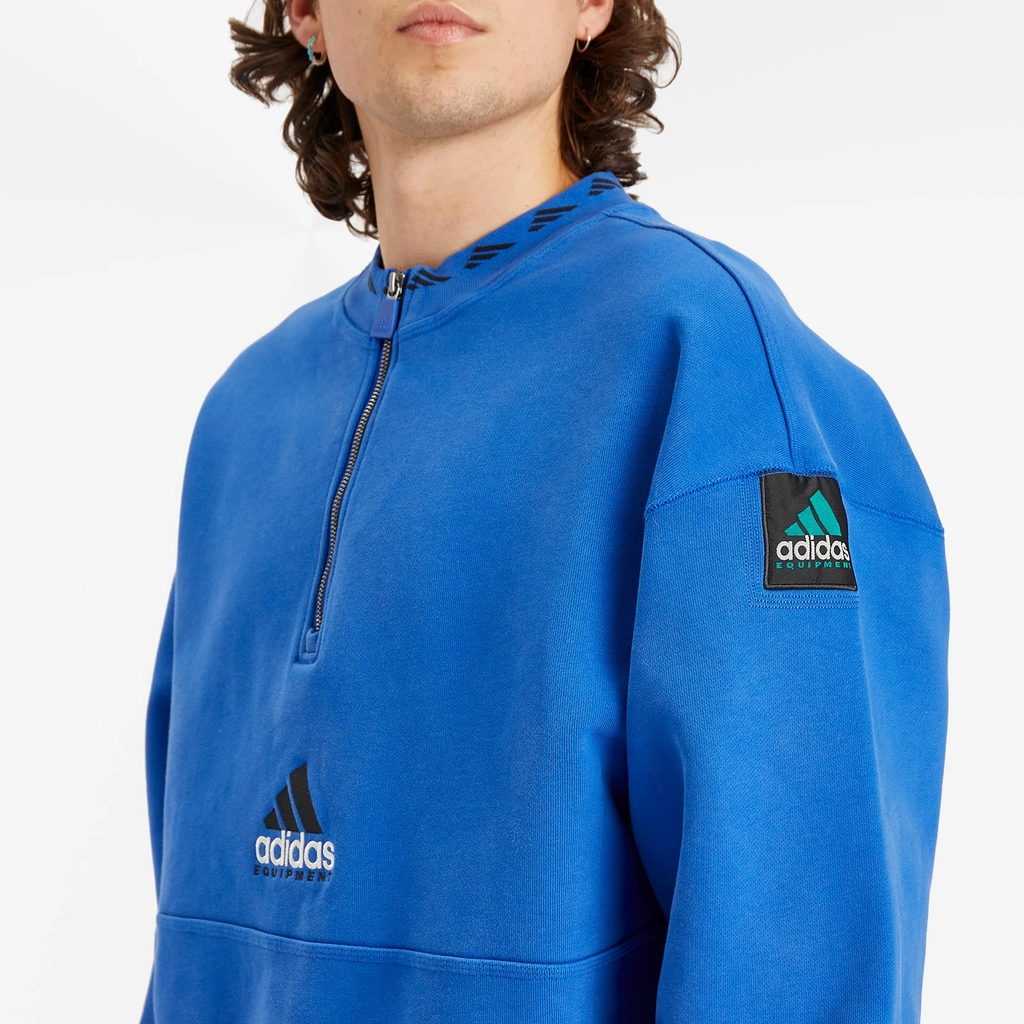 Adidas Originals Men's EQT Fleece Half Zip Sweatshirt Equipment Blue